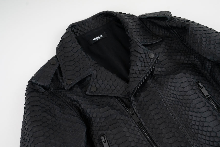 Python Skin Biker Jacket
