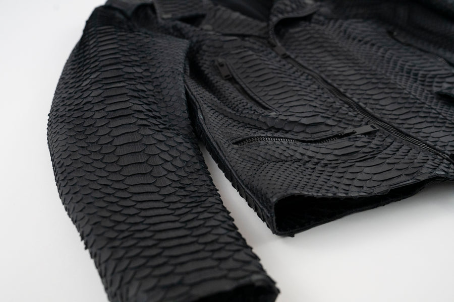 Python Skin Biker Jacket