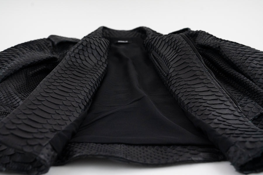 Python Skin Biker Jacket