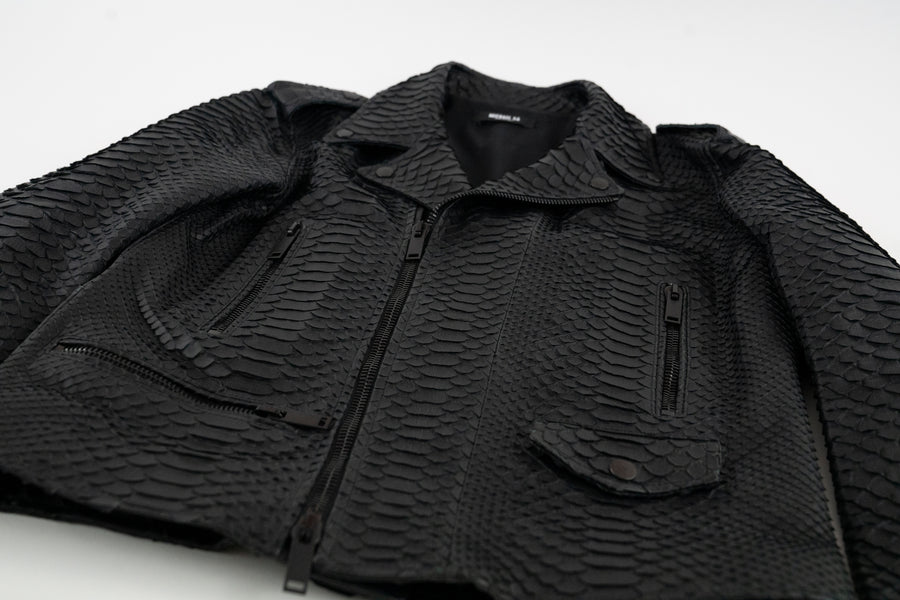Python Skin Biker Jacket