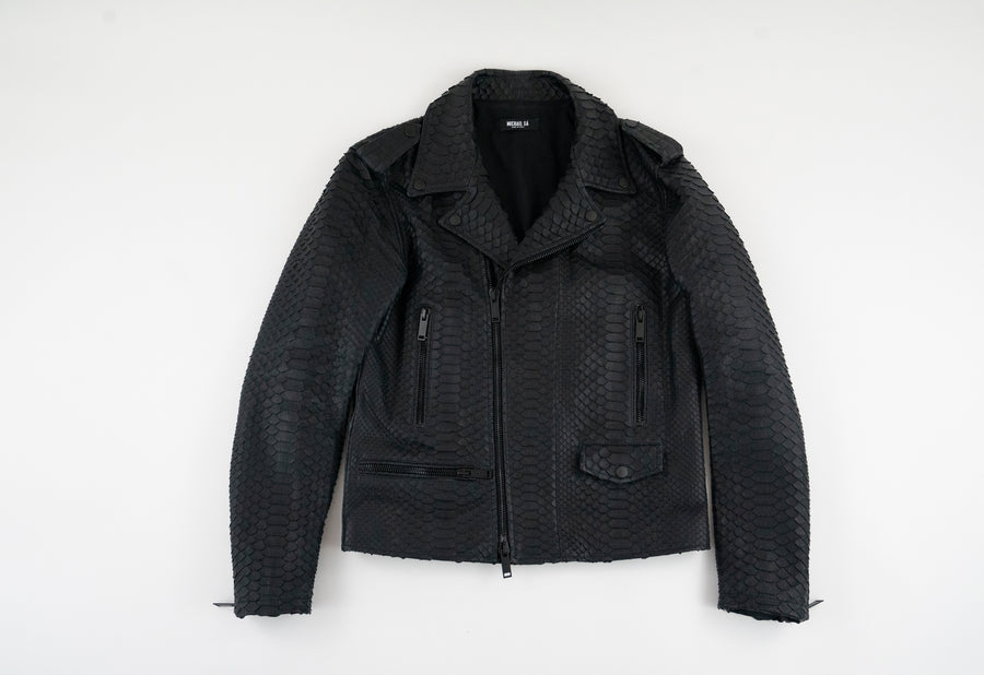 Python Skin Biker Jacket