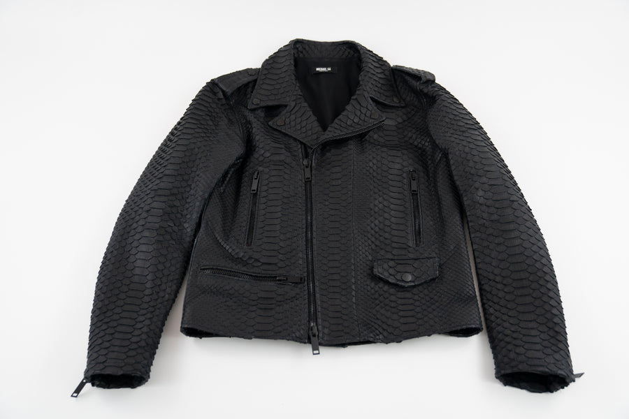 Python Skin Biker Jacket